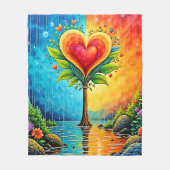 Couverture Polaire Arbre d'amour et de design de vie (Devant)