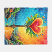 Couverture Polaire Arbre d'amour et de design de vie (Devant (Horizontal))