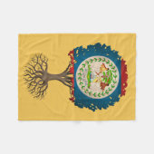 Couverture Polaire Arbre de drapeau de Belize de la vie (Devant (Horizontal))