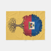Couverture Polaire Arbre de drapeau de la vie haïtien personnalisable (Devant (Horizontal))