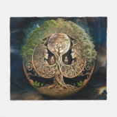 Couverture Polaire Arbre de la déesse et de la lune (Devant (Horizontal))