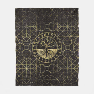Couverture Polaire Arbre de la vie - Yggdrasil et runes