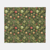 Couverture Polaire Arbre de Noël aquarelle (Devant (Horizontal))