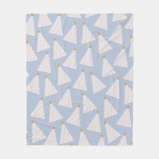 Couverture Polaire Arbre de Noël bleu Motif (Devant)