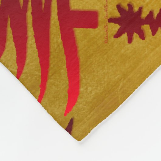 Couverture Polaire Arbre de Noël crayon rouge sur or (Coin)