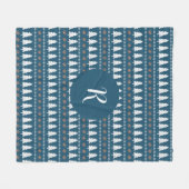 Couverture Polaire Arbre de Noël d'hiver moderne Motif Monogramme ble (Devant (Horizontal))