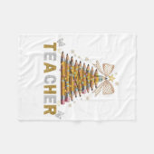 Couverture Polaire Arbre de Noël Enseignant Vie Cadeau Enseignant Fle (Devant (Horizontal))