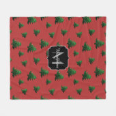 Couverture Polaire Arbre de Noël étincelant vert étincelant Monogram  (Devant (Horizontal))