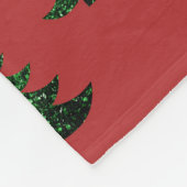 Couverture Polaire Arbre de Noël étincelant vert étincelant Monogram  (Coin)