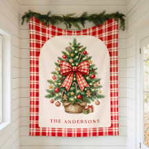 Arbre de Noël familial personnalisé avec un nœud e
