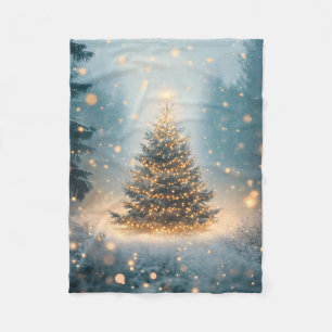 Couverture Polaire Arbre de Noël Magique de la Forêt Enneigée d'Hiver