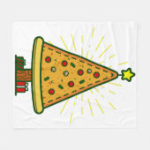 Couverture Polaire arbre de Noël moche pizza (Devant (Horizontal))