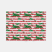 Couverture Polaire Arbre de Noël moderne motif rouge vert rayé (Devant (Horizontal))