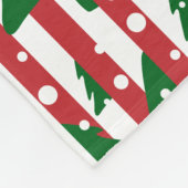 Couverture Polaire Arbre de Noël moderne motif rouge vert rayé (Coin)
