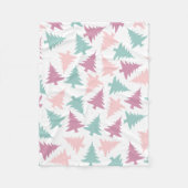 Couverture Polaire Arbre de Noël motif rose pastel violet vert (Devant)