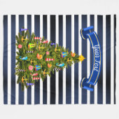 Couverture Polaire Arbre de Noël nautique personnalisé (Devant (Horizontal))