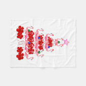 Couverture Polaire Arbre de Noël père Noël Pink Flamant rose (Devant (Horizontal))