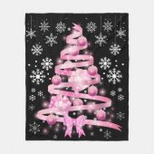 Couverture Polaire Arbre de Noël rose pâle blanc Snowflake (Devant)
