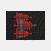 Couverture Polaire Arbre de Noël Rouge Plaid Pine Trees (Devant (Horizontal))