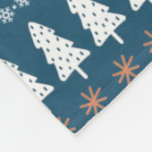 Couverture Polaire Arbre de Noël scandinave moderne Motif bleu (Coin)