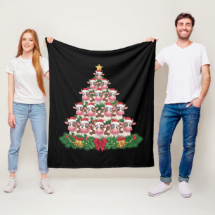 Couverture Polaire Arbre de Noël Vache Drôle Amateur de Vaches Noël