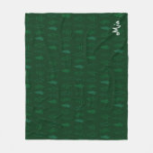Couverture Polaire Arbre de Noël Vert & Nom ou Monogramme (Devant)