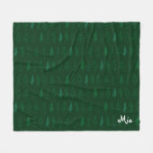 Couverture Polaire Arbre de Noël Vert & Nom ou Monogramme (Devant (Horizontal))