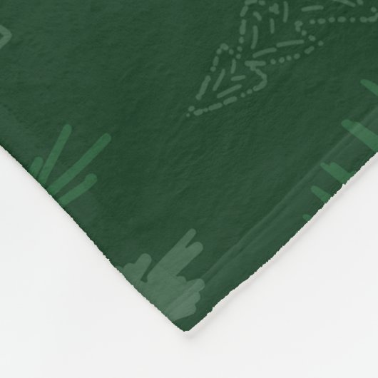Couverture Polaire Arbre de Noël Vert & Nom ou Monogramme (Coin)