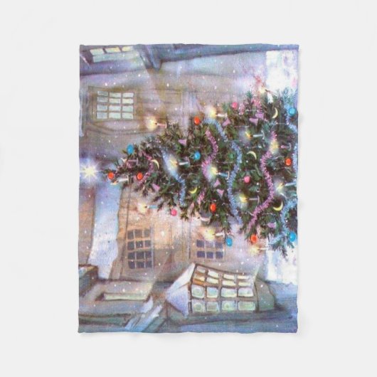Couverture Polaire Arbre de Noël Vintage (Devant)