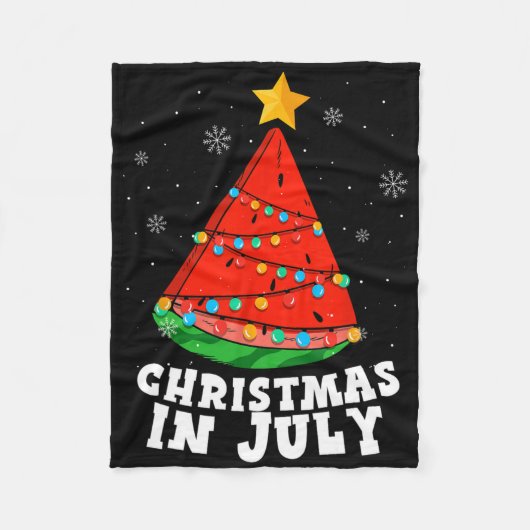 Couverture Polaire Arbre de pastèque de vacances d'été de Noël en jui (Devant)
