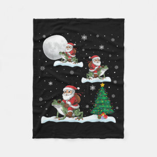 Couverture Polaire Arbre d'éclairage de Noël Père Noël équitation Iso