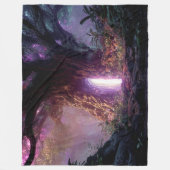 Couverture Polaire Arbre Enchanté Surréaliste Avec Portail Lumineux (Devant)
