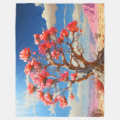 Couverture Polaire Arbre Fleur (Devant)