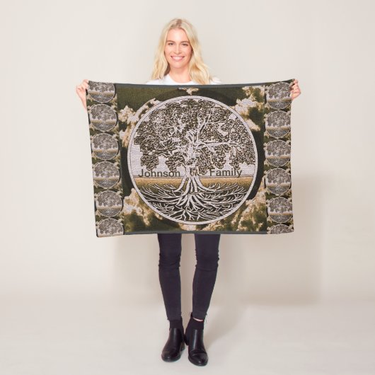 Couverture Polaire Arbre généalogique personnalisé (En situation)