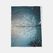 Couverture Polaire Arbre givré le soir (Devant)