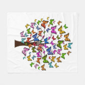 Couverture Polaire Arbre papillon de couleur vive (Devant (Horizontal))