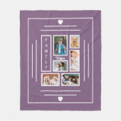 Couverture Polaire Arbre photo famille violet (Devant)