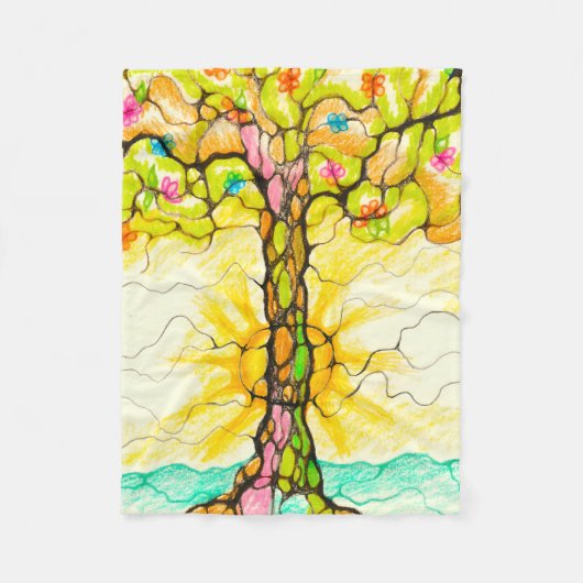 Couverture Polaire Arbre printanier (Devant)