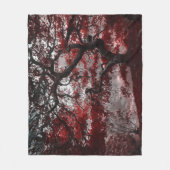 Couverture Polaire Arbre rouge en fleurs de cerisiers (Devant)