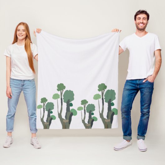 Couverture Polaire Arbre vert minimaliste (En situation)