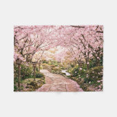 Couverture Polaire Arbres à fleurs de cerisier (Devant (Horizontal))