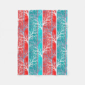 Couverture Polaire Arbres abstraits sans joint branche corail bleu li (Devant)