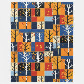 Couverture Polaire Arbres automnes Feuilles d'automne Couleurs Motif (Devant)