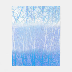 Couverture Polaire Arbres Brumeux Givrés Bleu Bébé