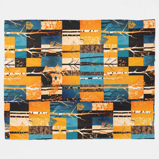 Couverture Polaire Arbres d'automne Couleurs de feuille d'automne Mot (Devant (Horizontal))
