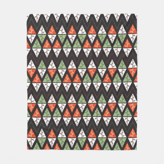 Couverture Polaire Arbres de Noël Abstraits : Fêtes Géométriques (Devant)