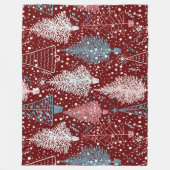 Couverture Polaire Arbres de Noël Abstraits Motif 3 toison (Devant)