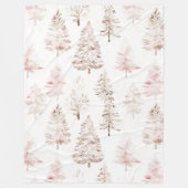 Couverture Polaire Arbres de Noël blanc rose pâle (Devant)