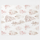 Couverture Polaire Arbres de Noël blanc rose pâle (Devant (Horizontal))