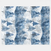 Couverture Polaire Arbres de Noël Blue White Mountain (Devant (Horizontal))